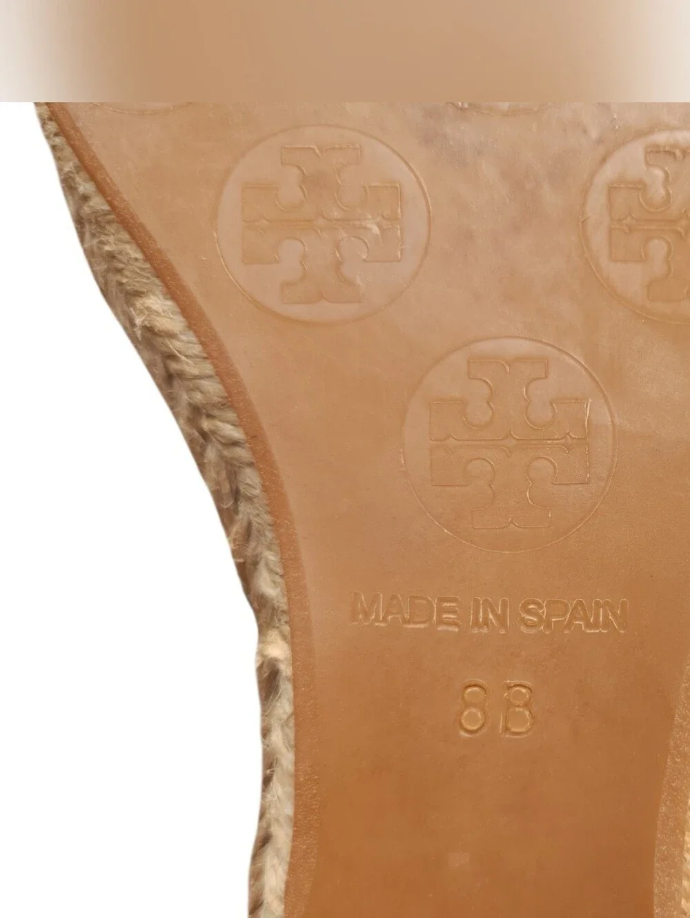 Tory Burch Jackie Espadrilles Wedge Peep Toe Black Canvas Women's 8 Coastal Chic